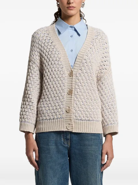 Peserico textured buttoned cardigan Neutrals A99036F039266A