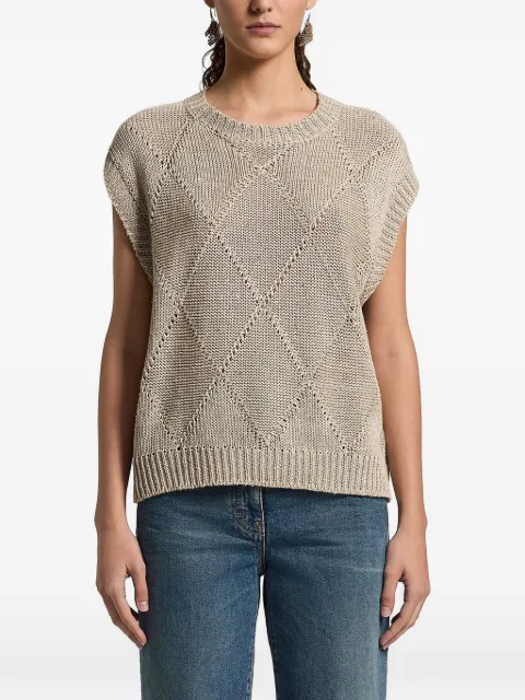 Peserico sequinned open-knit vest Neutrals A99052F039106A