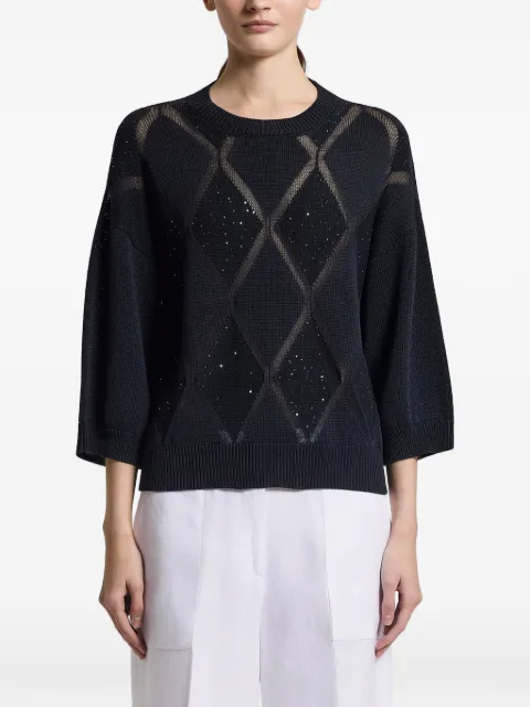 Peserico diamond knit jumper Blue S99164F079333A