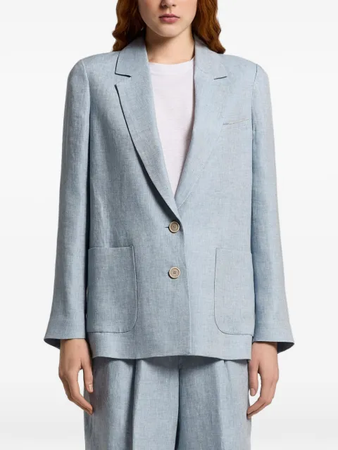 Peserico button patch-pocket blazer Blue S0122802598