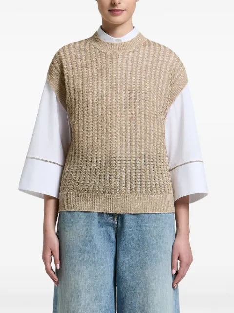 Peserico open-knit vest Neutrals A93134F079103H