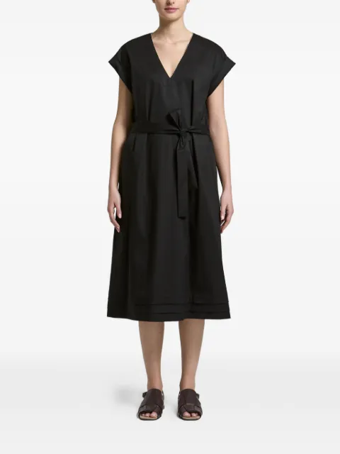 Peserico tied-waist V-neck midi dress Black S0291801979