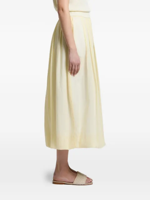 Peserico midi pleated elasticated-waist skirt Yellow P05083L100481