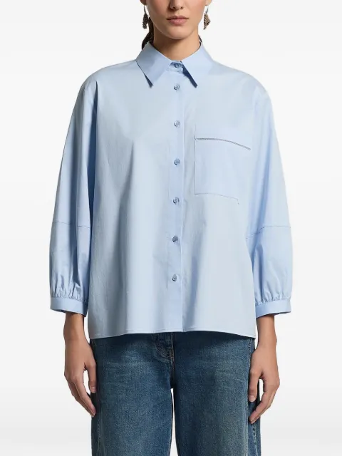Peserico chest-pocket collared shirt Blue A0684801979