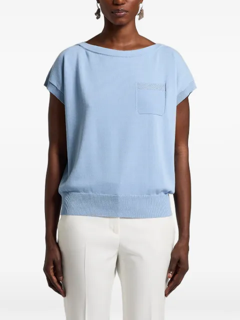 Peserico cotton knitted T-shirt Blue A99058F129173I