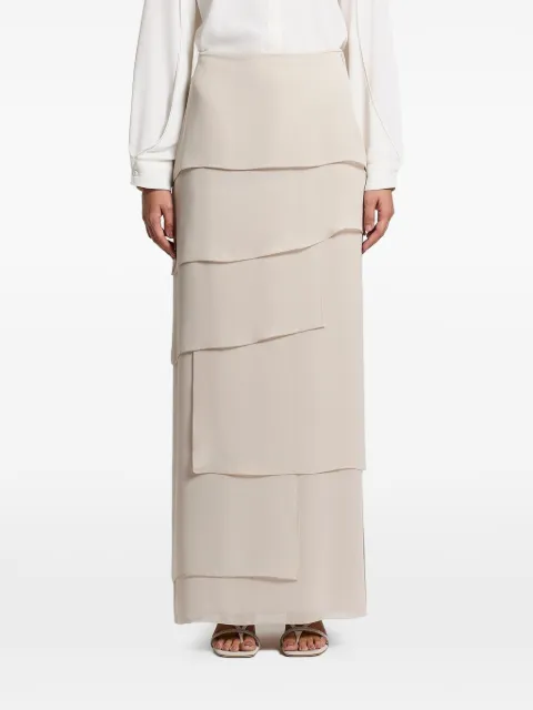 Peserico tiered maxi skirt Neutrals E0520407309