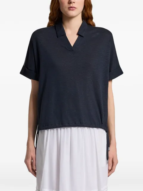 Peserico V-neck drawstring top Blue S06430J002707