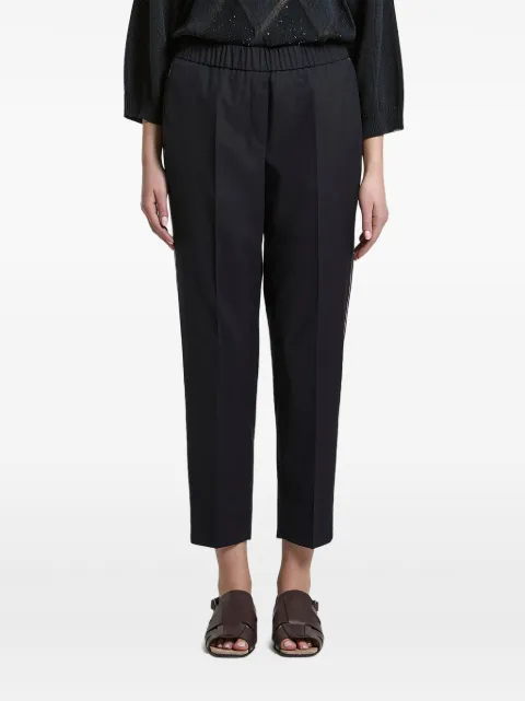 Peserico side-stripe pressed-crease trousers Blue A0457201941