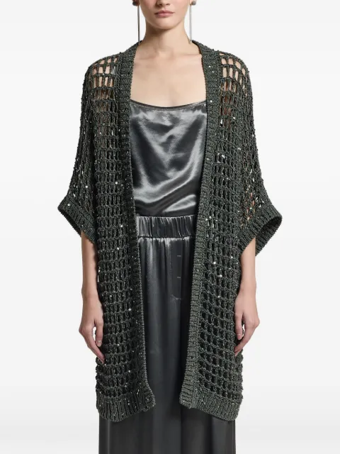 Peserico open knit cardigan Green E99166F039329A
