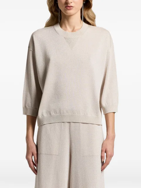 Peserico fine-knit crew-neck sweater Neutrals A99057F129173L