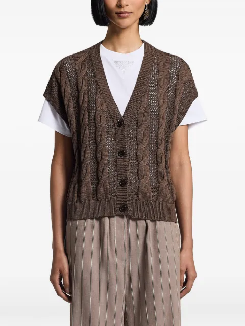 Peserico sequinned cordonet cardigan Brown A99078F0709110