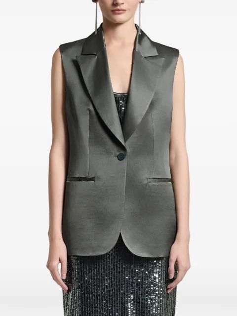 Peserico shawl collar pocket waistcoat Grey E0303306800