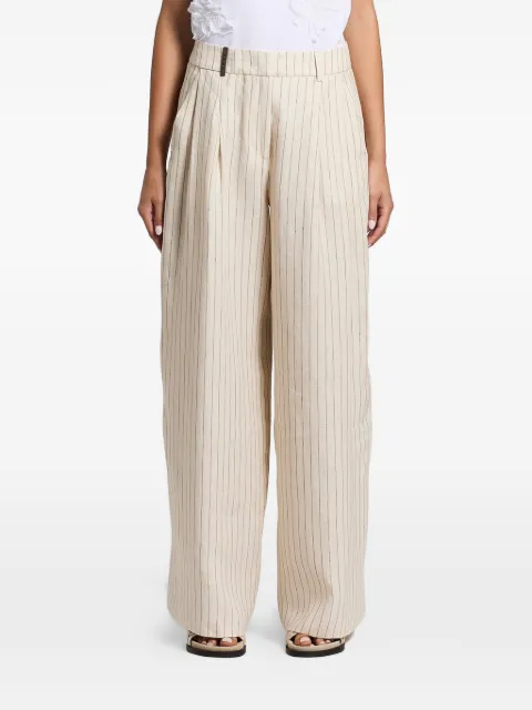 Peserico pinstripe palazzo pants Neutrals P0422202613