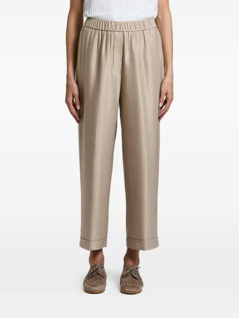 Peserico elasticated-waist turn-up trousers Neutrals P0403601921