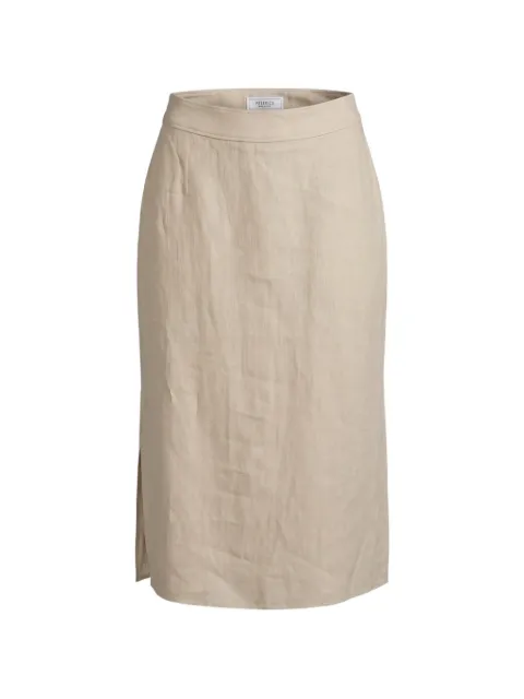 Peserico side-slit skirt Neutrals P0515502606