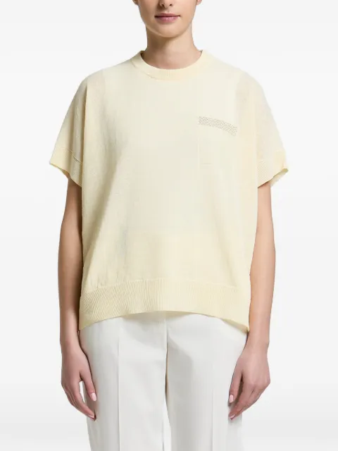Peserico bead-embellished pocket sweater Yellow S99180F129056V