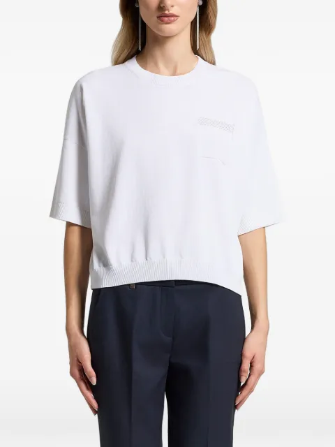 Peserico cotton pocket knitted T-shirt White A99066F129173I