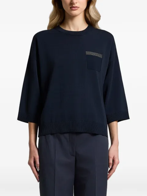 Peserico cotton pocket sweater Blue A99065F129173I