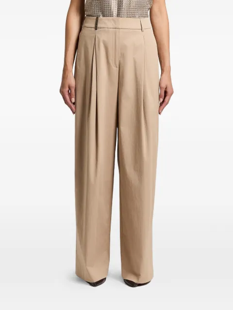Peserico pleated wide-leg trousers Neutrals A0463801037