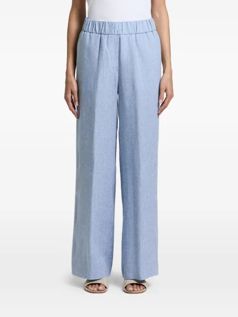 Peserico elasticated-waistband wide-leg trousers Blue P0412402600
