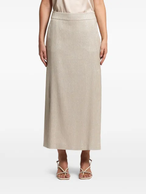 Peserico side-slit midi skirt Neutrals E0521200598