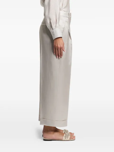 Peserico cuffed satin trousers Grey E0425806800