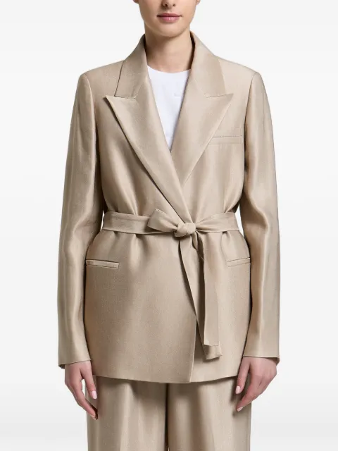 Peserico single-breasted belted blazer Neutrals S01168A01921
