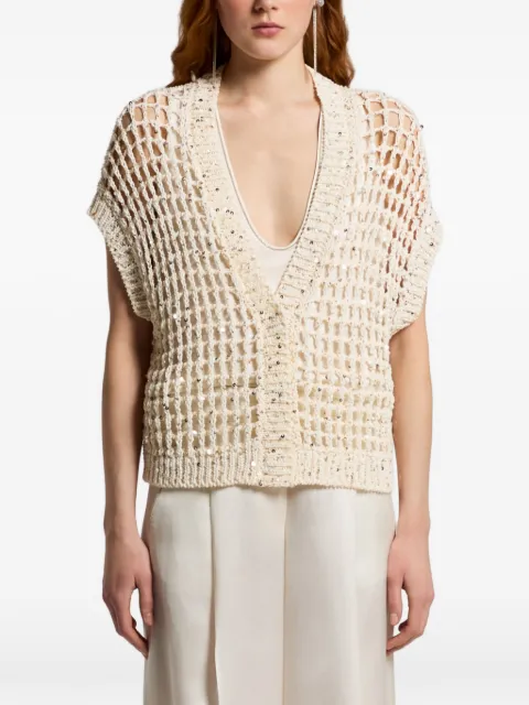 Peserico open-knit cardigan Neutrals E99170F039329A