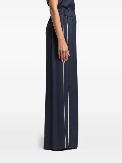 Peserico stripe-detail satin trousers Blue E0426101940