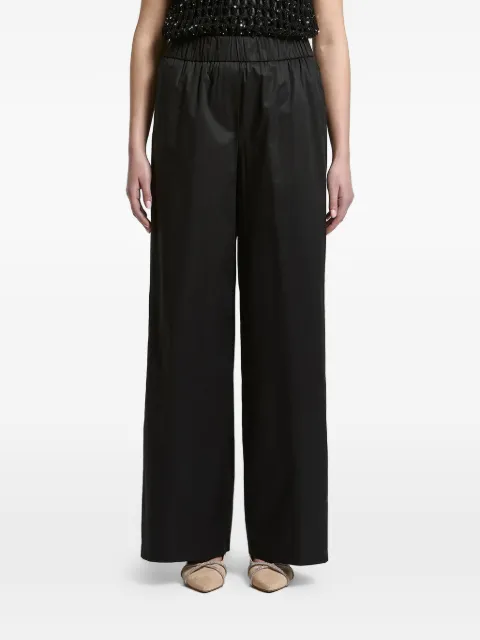Peserico elasticated-waistband wide-leg trousers Black P0462401979