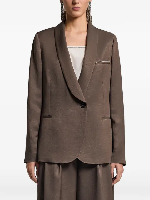 Peserico twill single-breasted blazer Brown A0121601926