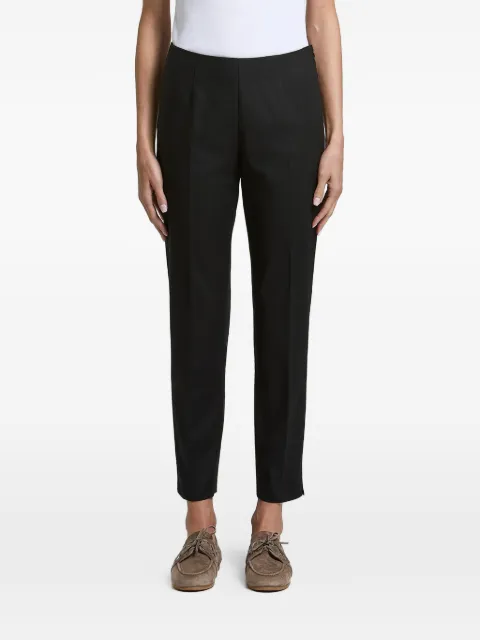 Peserico pressed-crease side-slit trousers Black PH4863J00H01953