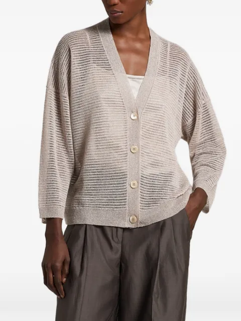 Peserico buttoned knitted cardigan Neutrals M99155F1209321
