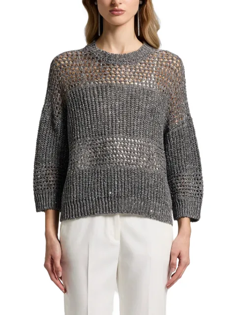 Peserico open knit jumper Grey S99125F0309322