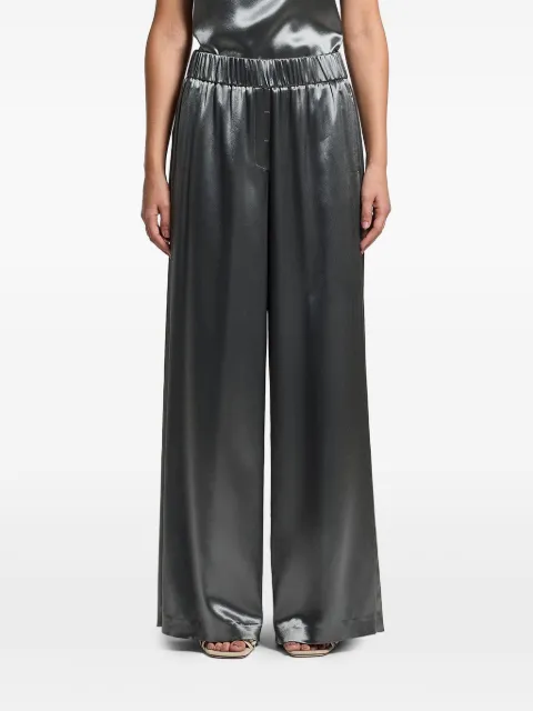Peserico fluid satin trousers Green E0405201514