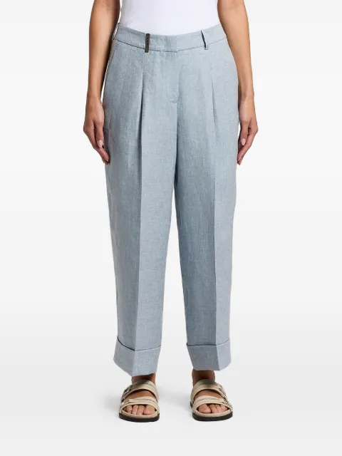 Peserico turn-up tailored trousers Blue P04015Z02598