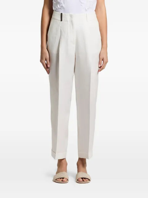 Peserico cuffed pleated trousers White A0408202606