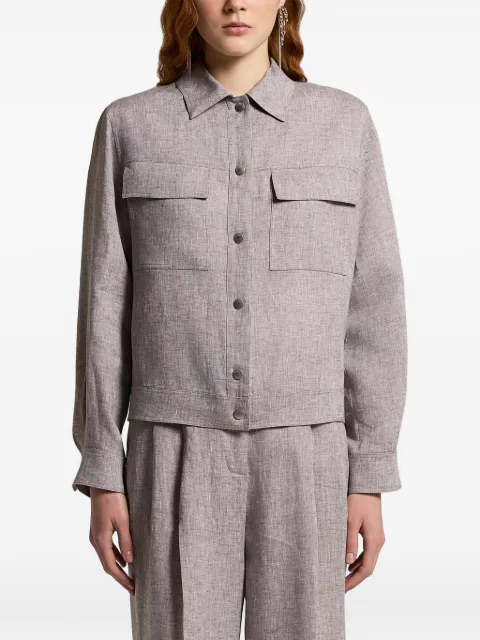 Peserico flap-pocket jacket Neutrals S25080D02600