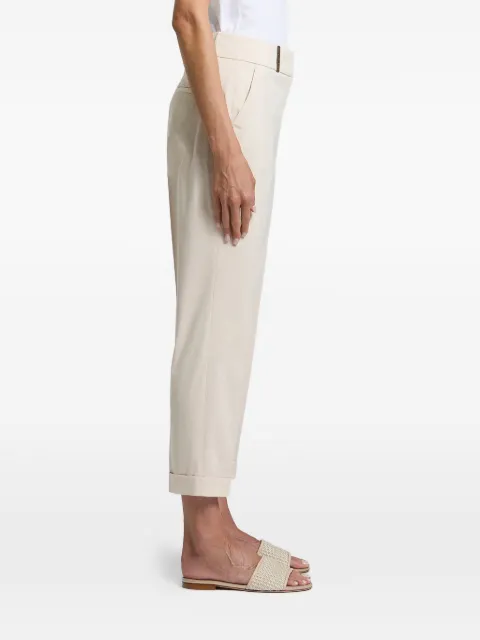 Peserico cropped turn-up trousers Neutrals P04629U01037