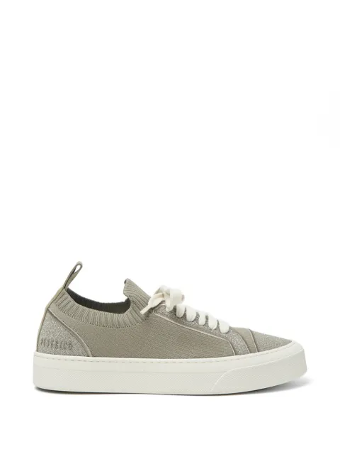 Peserico lace-up glitter sneakers Green A39727C0CC774
