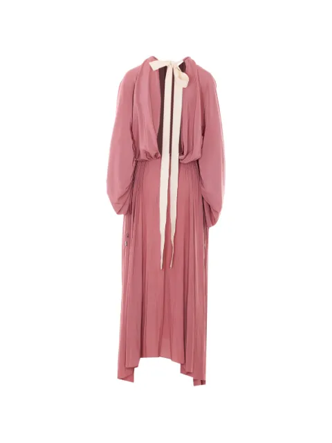 Lanvin tie-detail pleated maxi dress Pink DR00584778