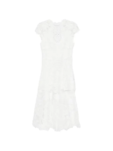 SIMKHAI lace-detail layered midi dress White SI1099HW