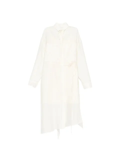 System tie-neck pocket dress Neutrals SY2G1WOPT01W