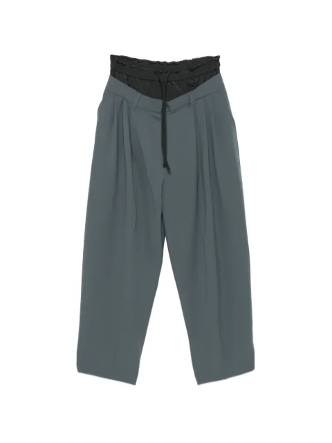 System pleated drawstring trousers Grey SY2G1WPCT05WP