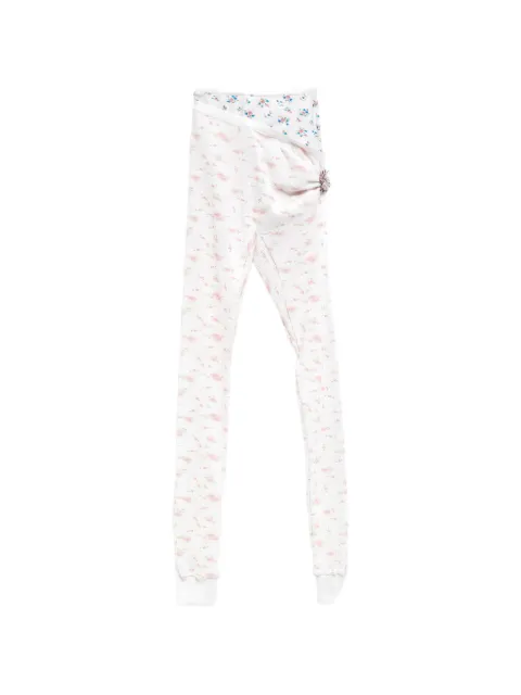 August Barron floral-print layered leggings White P01SS26