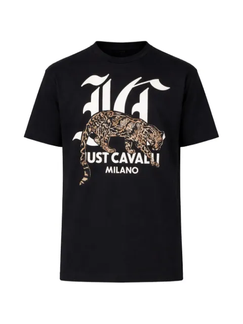 Just Cavalli graphic-print T-shirt Black 77OAHA02CJ718