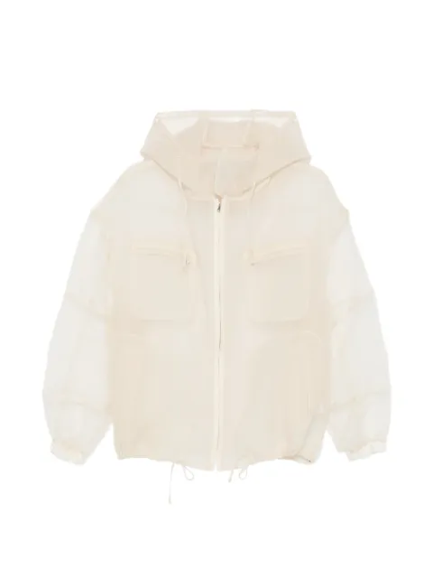 System hooded chest-pocket jacket Neutrals SY2G1WOTT04W