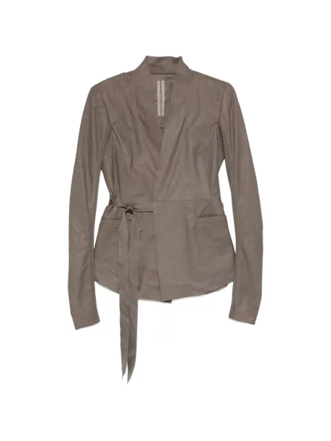 Rick Owens Hollywood tie-fastening V-neck jacket Green RP01F6849LBF
