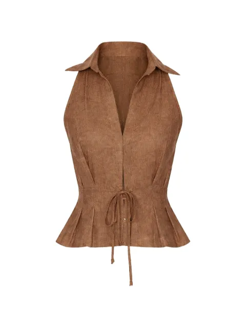 HEVRON Sloan collared vest Brown HTP0463