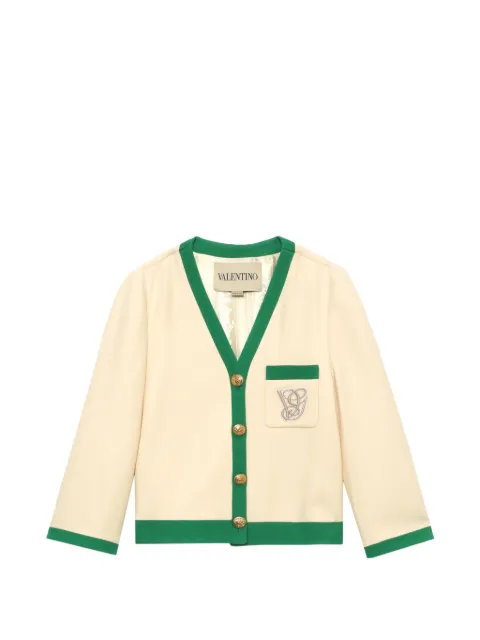 Valentino Garavani V-neck embroidered jacket Neutrals BCE4L01CF